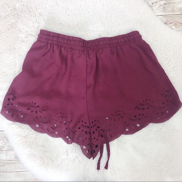Brandy Melville Purple Laser Cut Out Shorts Sz Small - Picture 2 of 6